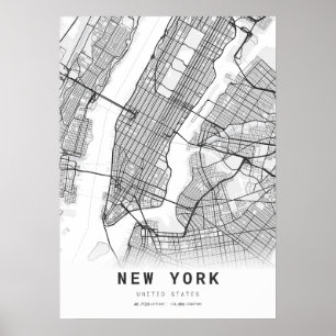 Poster Carte de la ville de New York