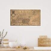 Poster Carte De La Ville De New York 1755 (Cuisine)