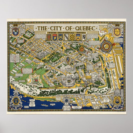 Poster Carte de la ville de Québec (Devant)