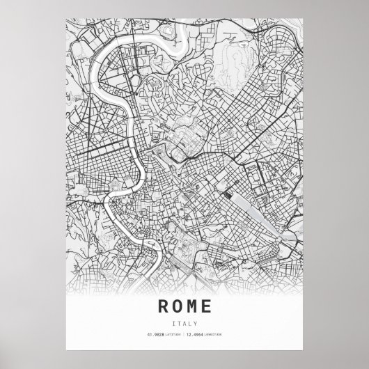Poster Carte de la ville de Rome (Devant)