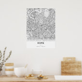 Poster Carte de la ville de Rome (Cuisine)