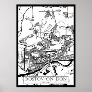 Poster Carte de la ville de Rostov-sur-le-Don Russie