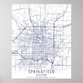 Poster Carte de la ville de Springfield (Devant)