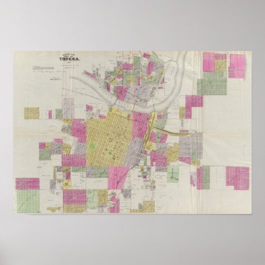Poster Carte de la ville de Topeka (Devant)