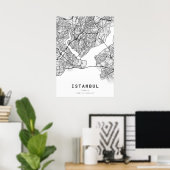 Poster Carte de la ville d'Istanbul (Bureau à domicile)