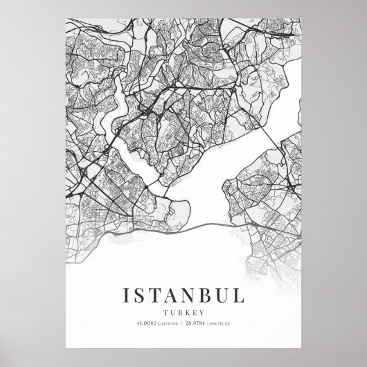 Poster Carte de la ville d'Istanbul (Devant)
