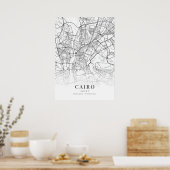Poster Carte de la ville du Caire (Cuisine)