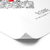 Poster Carte de la ville du coeur de Rome (Italie) (Coin)