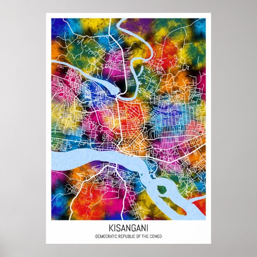 Poster Carte de la ville du Congo (Devant)