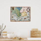 Poster Carte de la Virginie 1590 (Cuisine)
