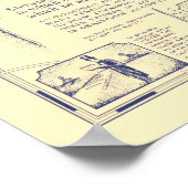 Poster Carte de la visite d'Abraham Lincoln au Massachuse (Coin)