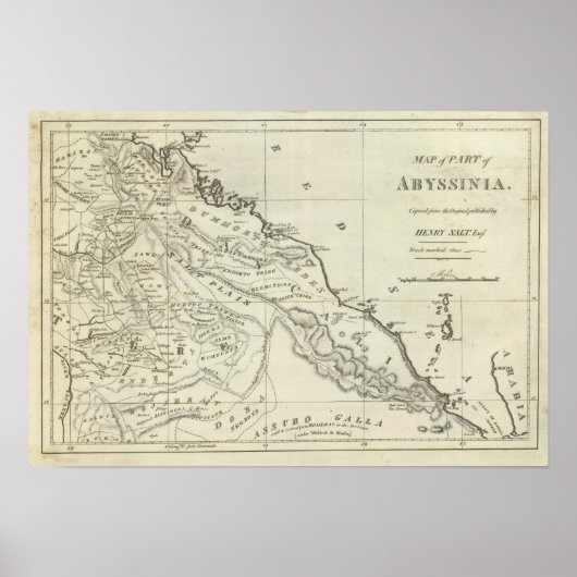 Poster Carte de l'Abyssinie (Devant)