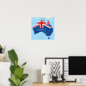 Poster Carte de l'affiche Australie (Bureau à domicile)