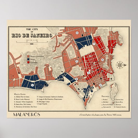 Poster Carte de l'affiche de Malandros Rio de Janeiro (Devant)