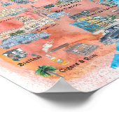 Poster Carte de l'affiche de voyage illustrée Havana Cuba (Coin)