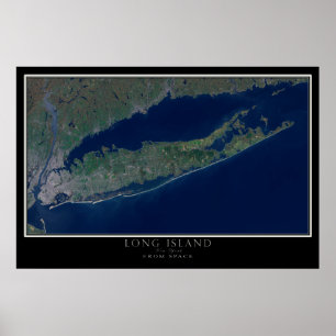 Poster Carte de l'affiche satellite de Long Island New Yo