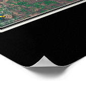 Poster Carte de l'affiche satellite de Milwaukee Wisconsi (Coin)