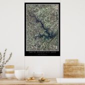 Poster Carte de l'affiche satellite de Smith Mountain Lak (Cuisine)