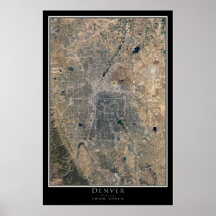 Poster Carte de l'affiche satellite Denver Colorado