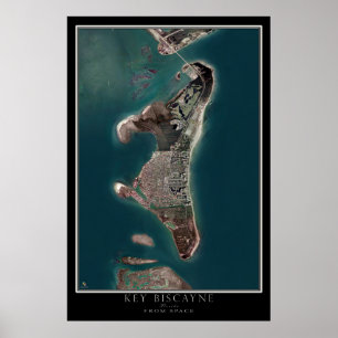 Poster Carte de l'affiche satellite Key Biscayne Florida