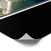 Poster Carte de l'affiche satellite Ocean City New Jersey (Coin)