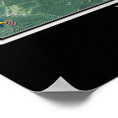 Poster Carte de l'affiche satellite Raystown Lake Pennsyl (Coin)