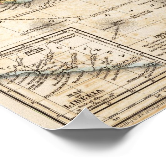 Poster Carte de l'Afrique (Coin)