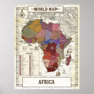 Poster Carte De L'Afrique