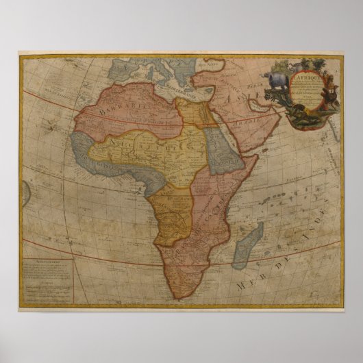 Poster Carte de l'Afrique | 1700 (Devant)