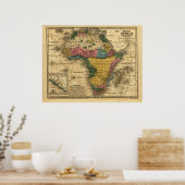 Poster Carte de l'Afrique 1839 (Cuisine)