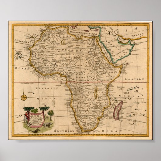 Poster Carte de l'Afrique de la fin du 19e siècle (Devant)