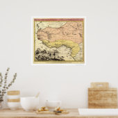Poster Carte de l'Afrique de l'Ouest 1743 (Cuisine)