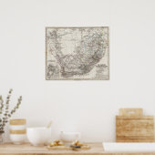 Poster Carte de l'Afrique du Sud (Cuisine)