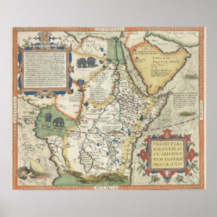 Poster Carte de l'Afrique et de la péninsule arabique