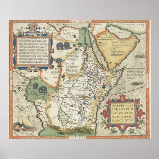 Poster Carte de l'Afrique et de la péninsule arabique (Devant)