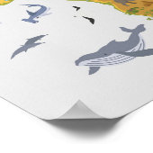 Poster Carte de l'Afrique | Faune et flore (Coin)