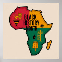 Carte de l'Afrique Mois de l'histoire noire
