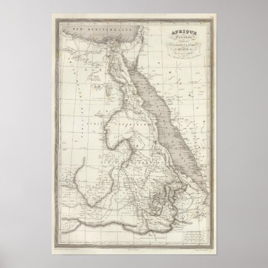 Poster Carte de l'Afrique orientale (Devant)