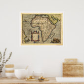 Poster Carte De L'Afrique Par Ortelius 1570 (Cuisine)