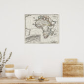 Poster Carte de l'Afrique par Stieler (Cuisine)