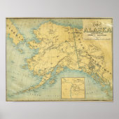 Poster Carte De L'Alaska (Devant)