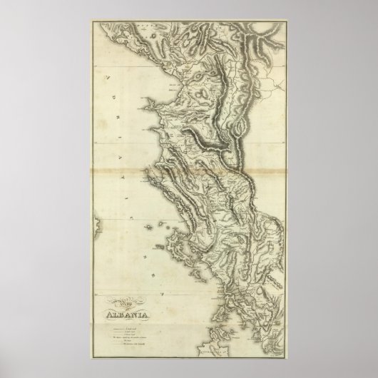 Poster Carte de l'Albanie (Devant)