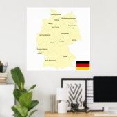 Poster Carte De L'Allemagne (Bureau à domicile)