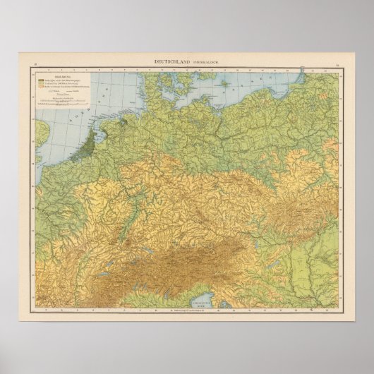 Poster Carte de l'Allemagne (Devant)