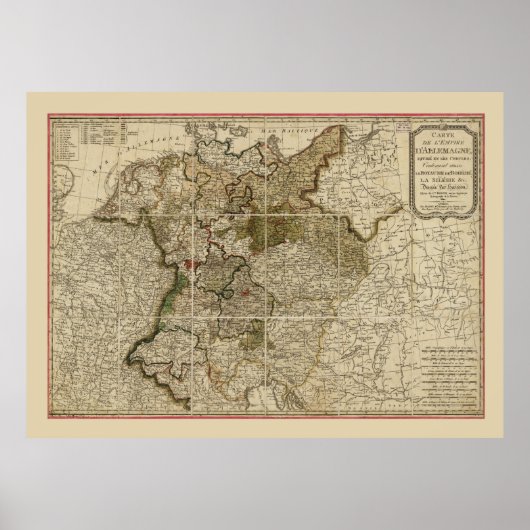 Poster Carte de l'Allemagne (1800) (Devant)