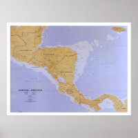Carte de l'Amérique centrale (1990) Amérique latin