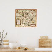 Poster Carte de l'Amérique centrale et du Sud (Cuisine)