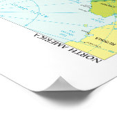 Poster Carte de l'Amérique du Nord (Coin)