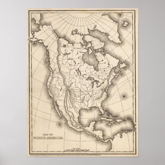 Poster Carte de l'Amérique du Nord (Devant)