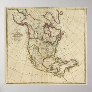 Poster Carte de l'Amérique du Nord 3